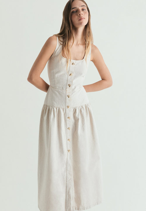DENIM DRESS WITH BUTTONS