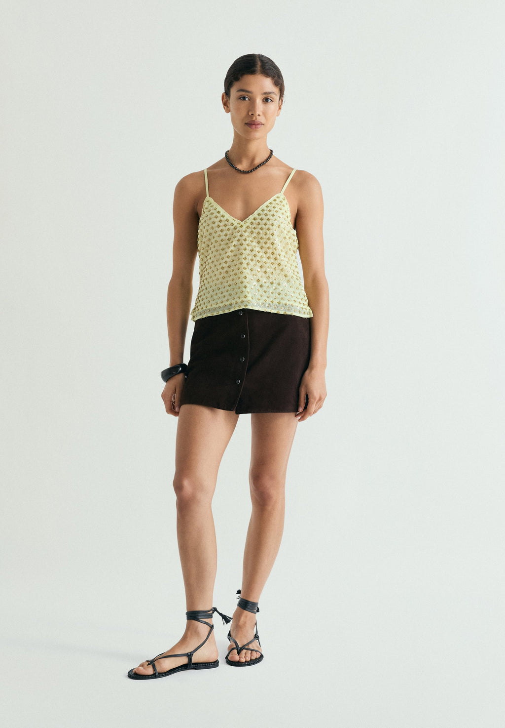 EMBROIDERED STRAPPY TOP