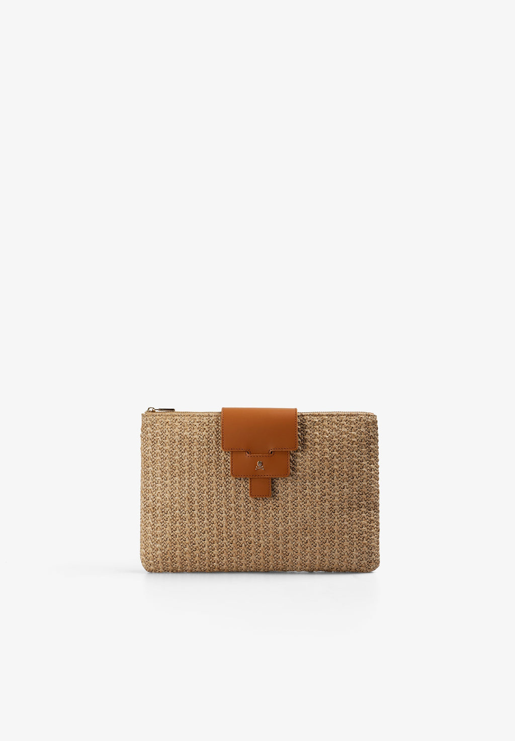 BRAIDED BAG WITH LEATHER DETAILS