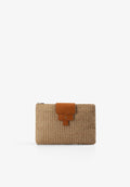 BRAIDED BAG WITH LEATHER DETAILS