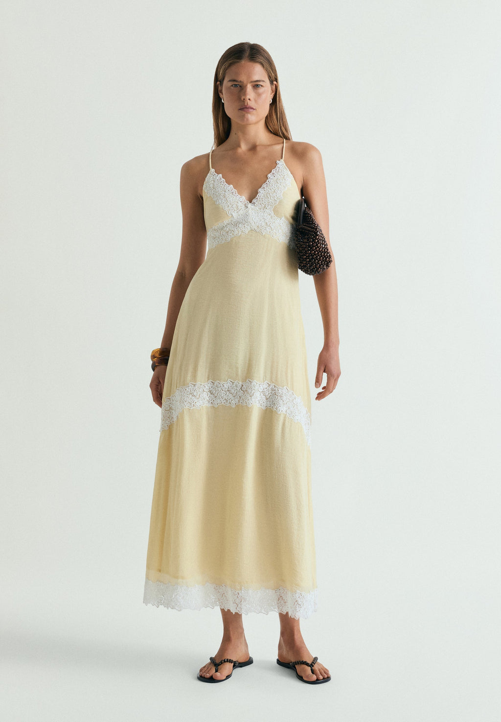 CAMISOLE DRESS WITH LACE DETAIL