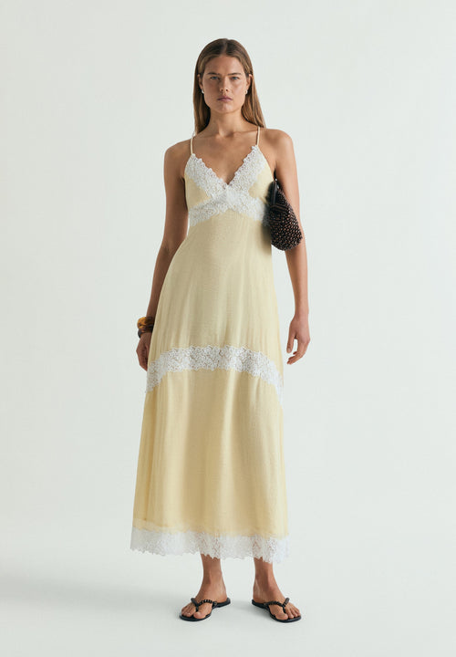 CAMISOLE DRESS WITH LACE DETAIL
