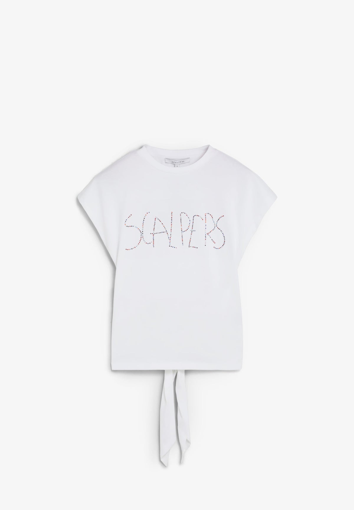 BACK KNOT T-SHIRT WITH RHINESTONES
