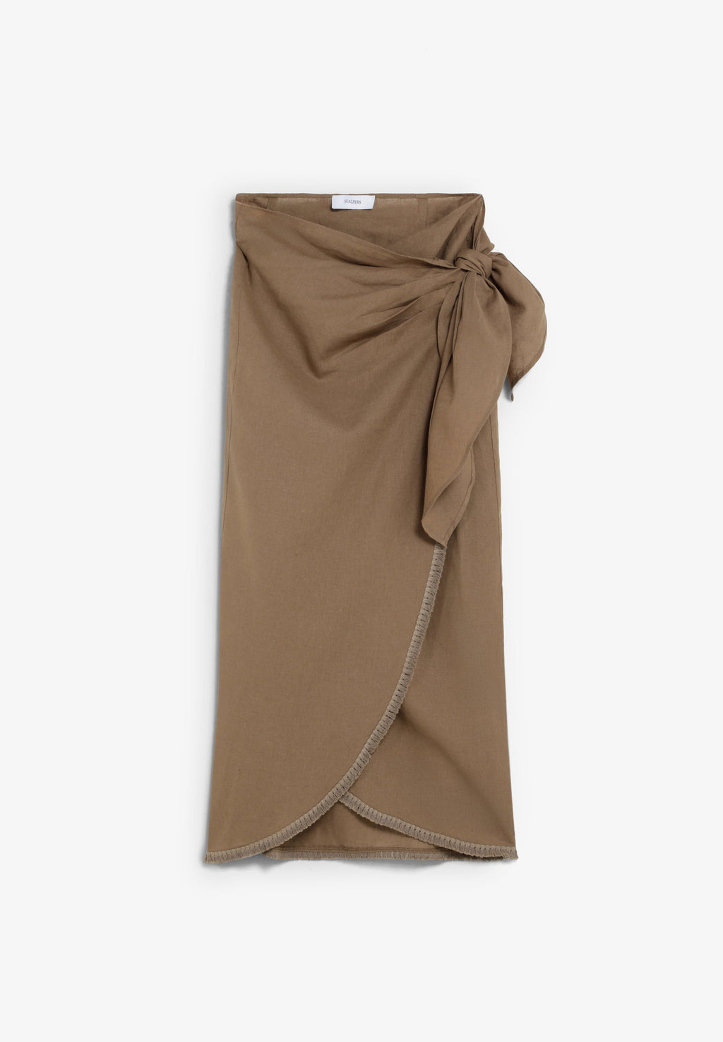 LINEN SARONG WITH FRINGED DETAIL