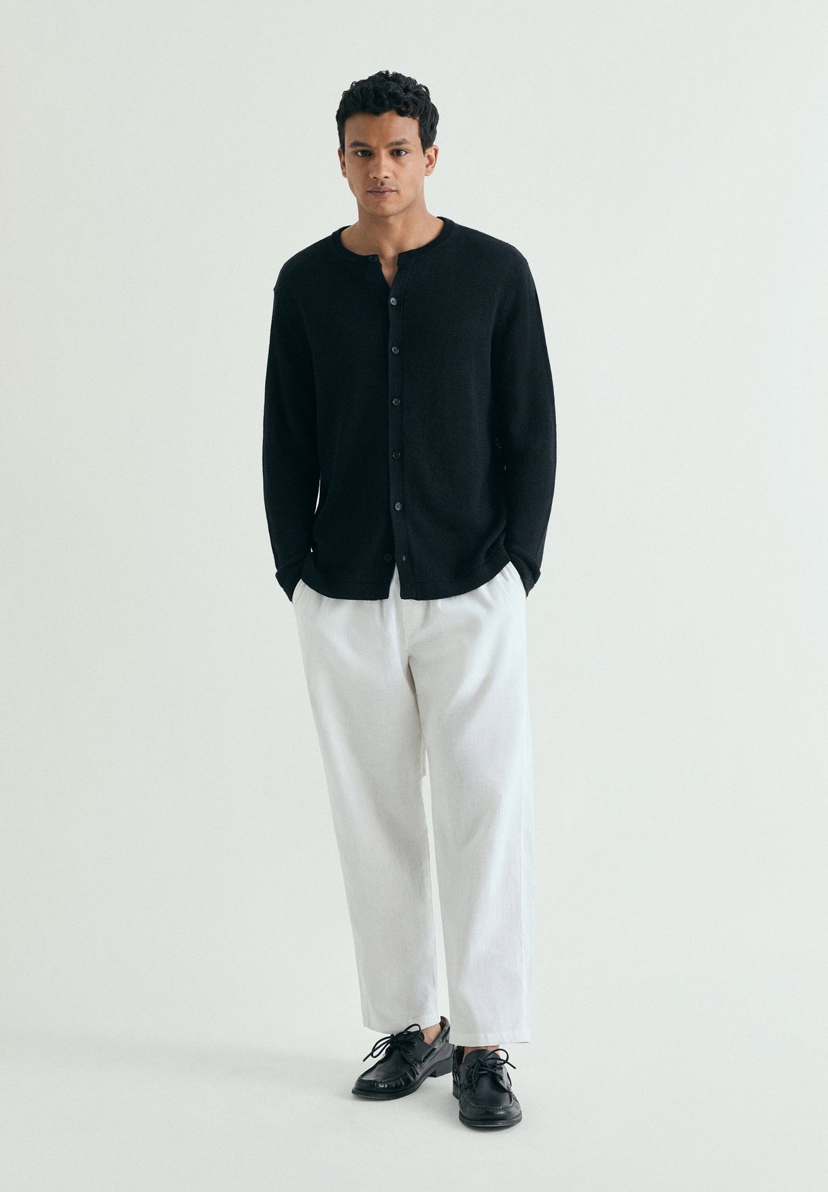 RELAXED FIT LINEN CARDIGAN