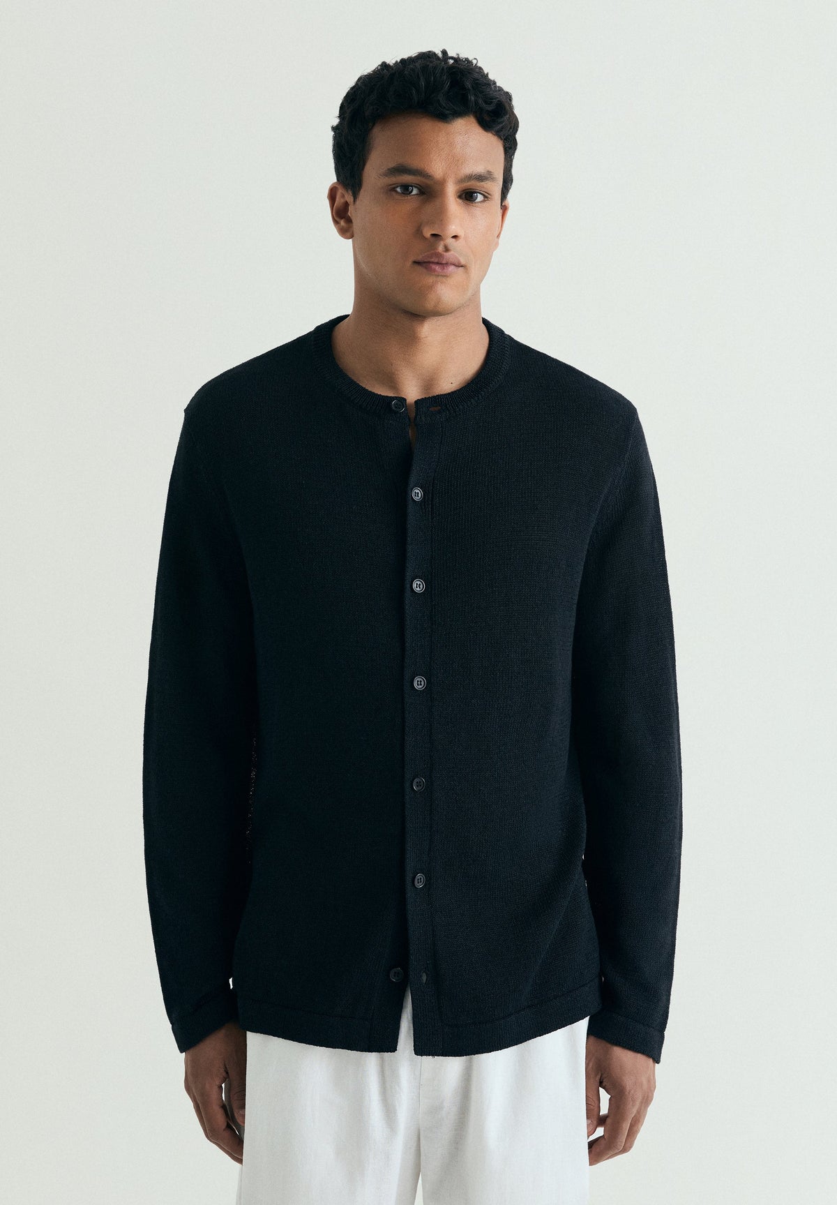 RELAXED FIT LINEN CARDIGAN