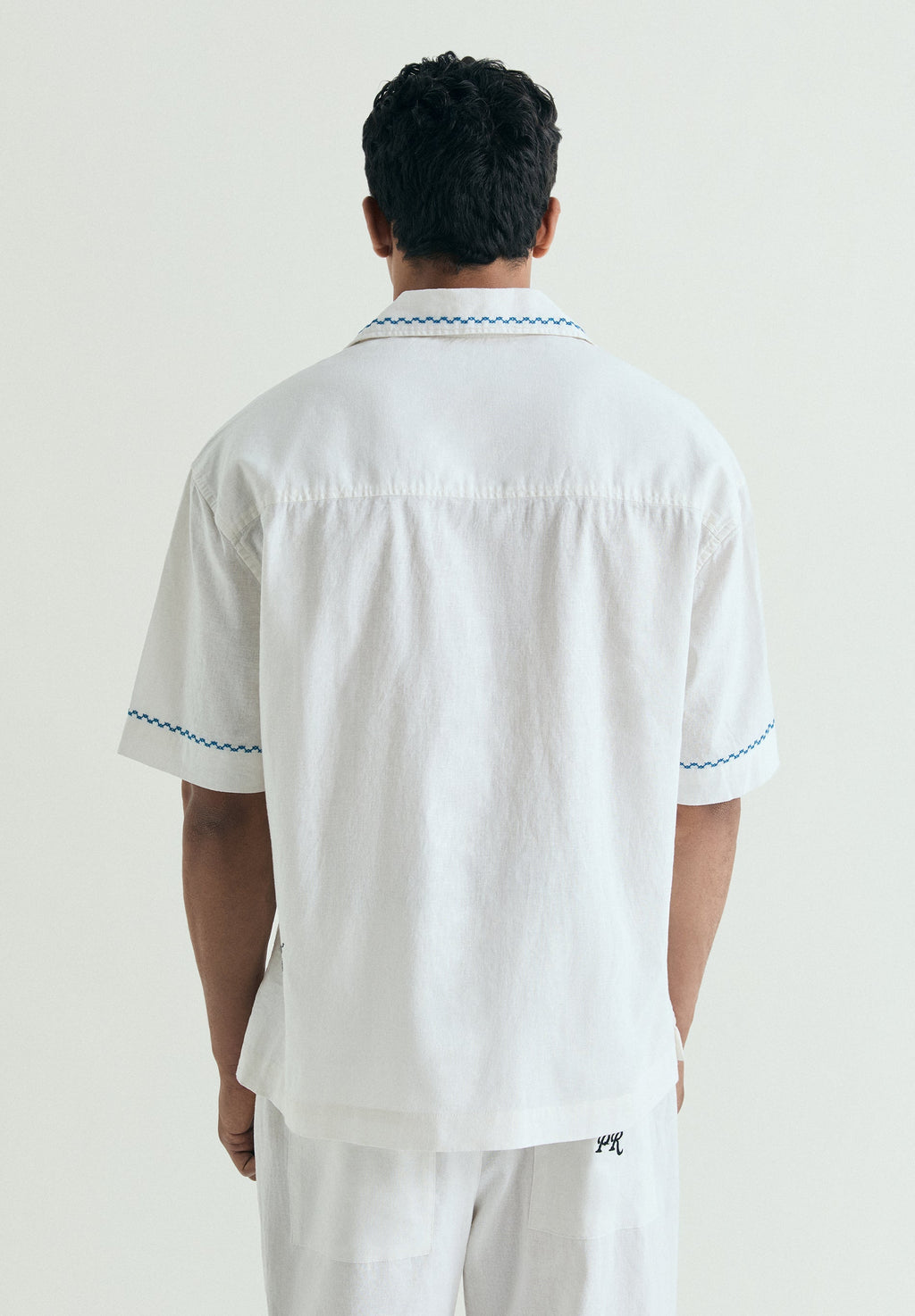 COTTON AND LINEN SHIRT WITH EMBROIDERY