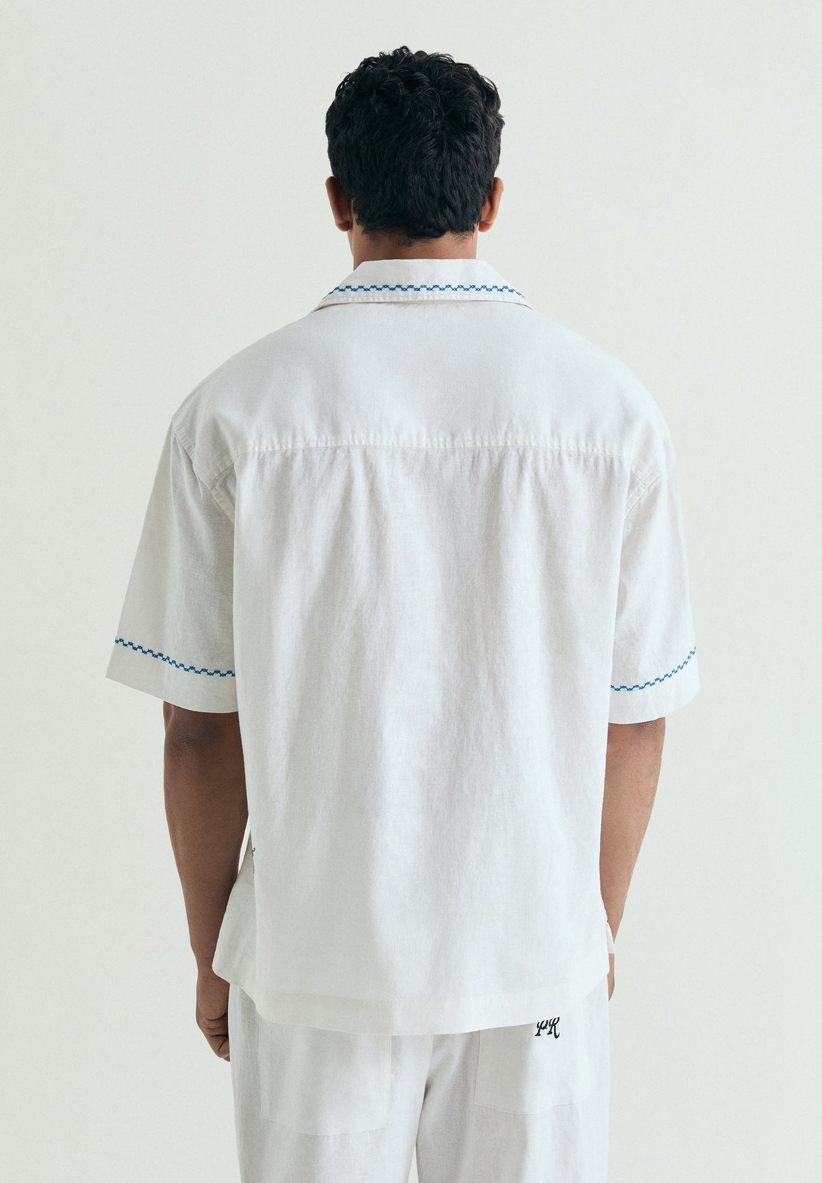 COTTON AND LINEN SHIRT WITH EMBROIDERY