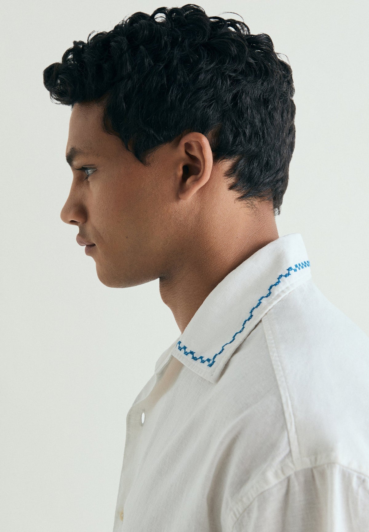 COTTON AND LINEN SHIRT WITH EMBROIDERY