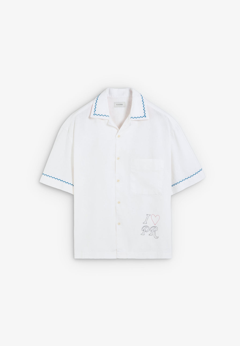 COTTON AND LINEN SHIRT WITH EMBROIDERY
