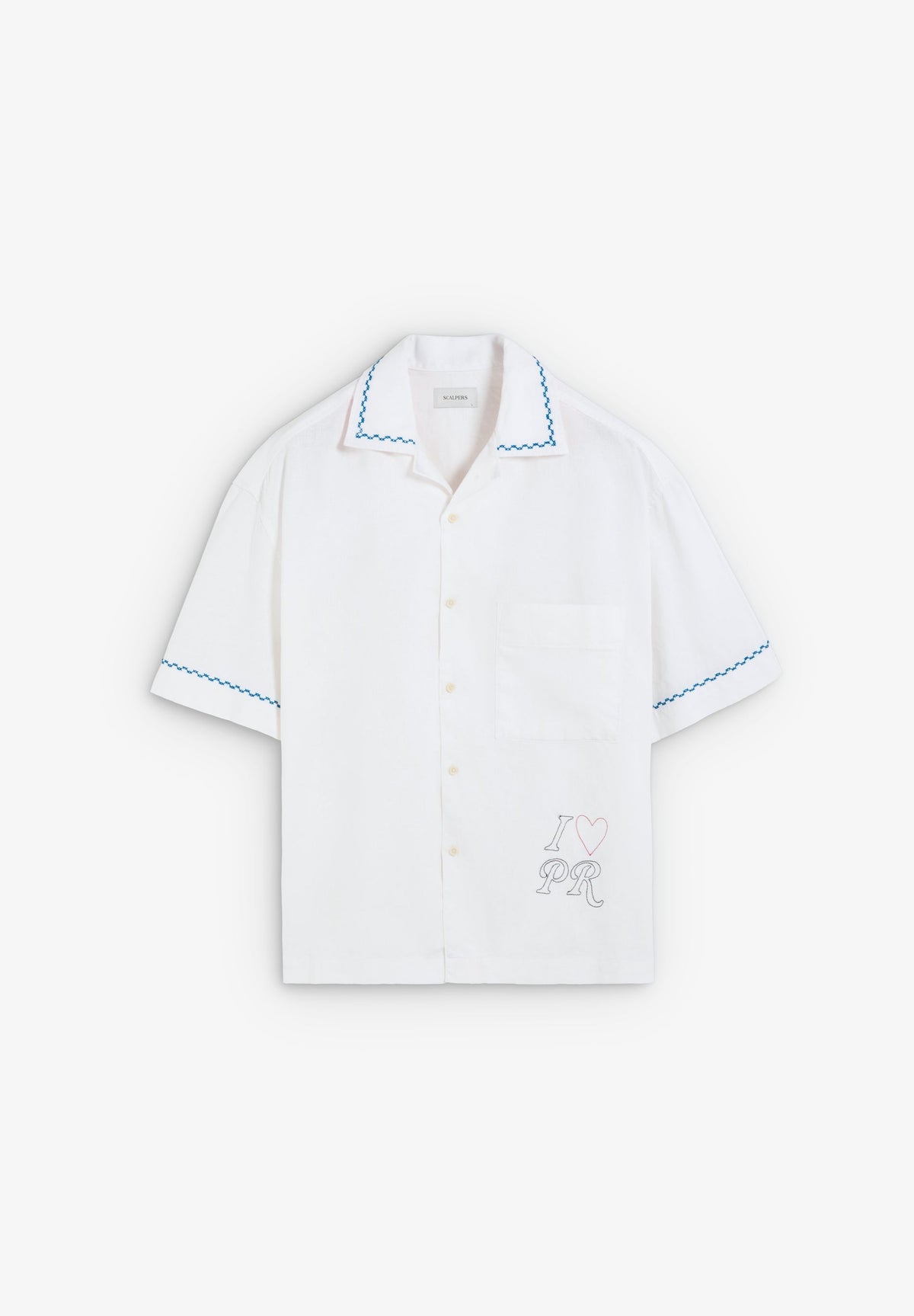 COTTON AND LINEN SHIRT WITH EMBROIDERY