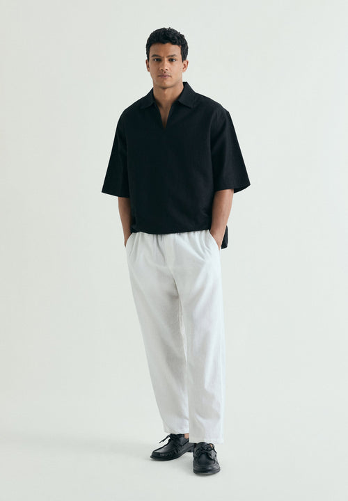 COTTON AND LINEN POLO SHIRT