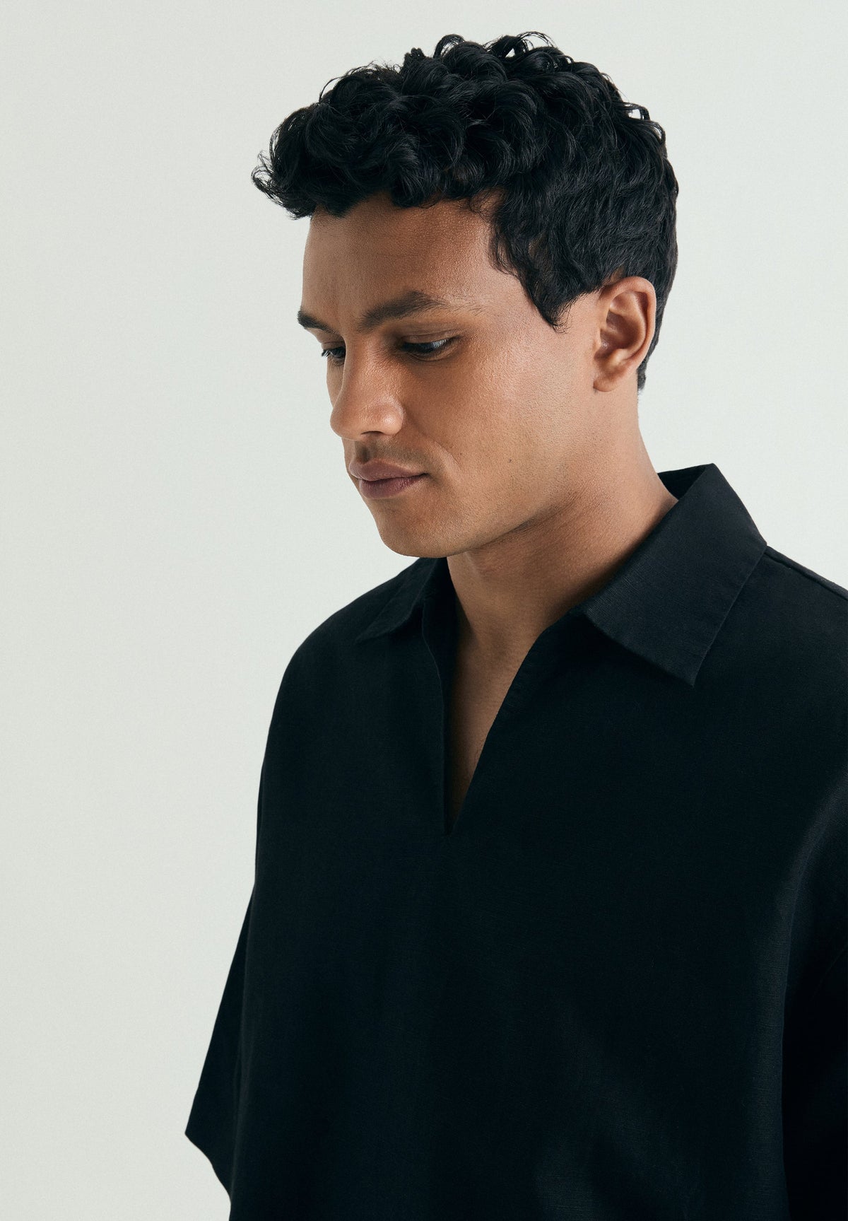 COTTON AND LINEN POLO SHIRT