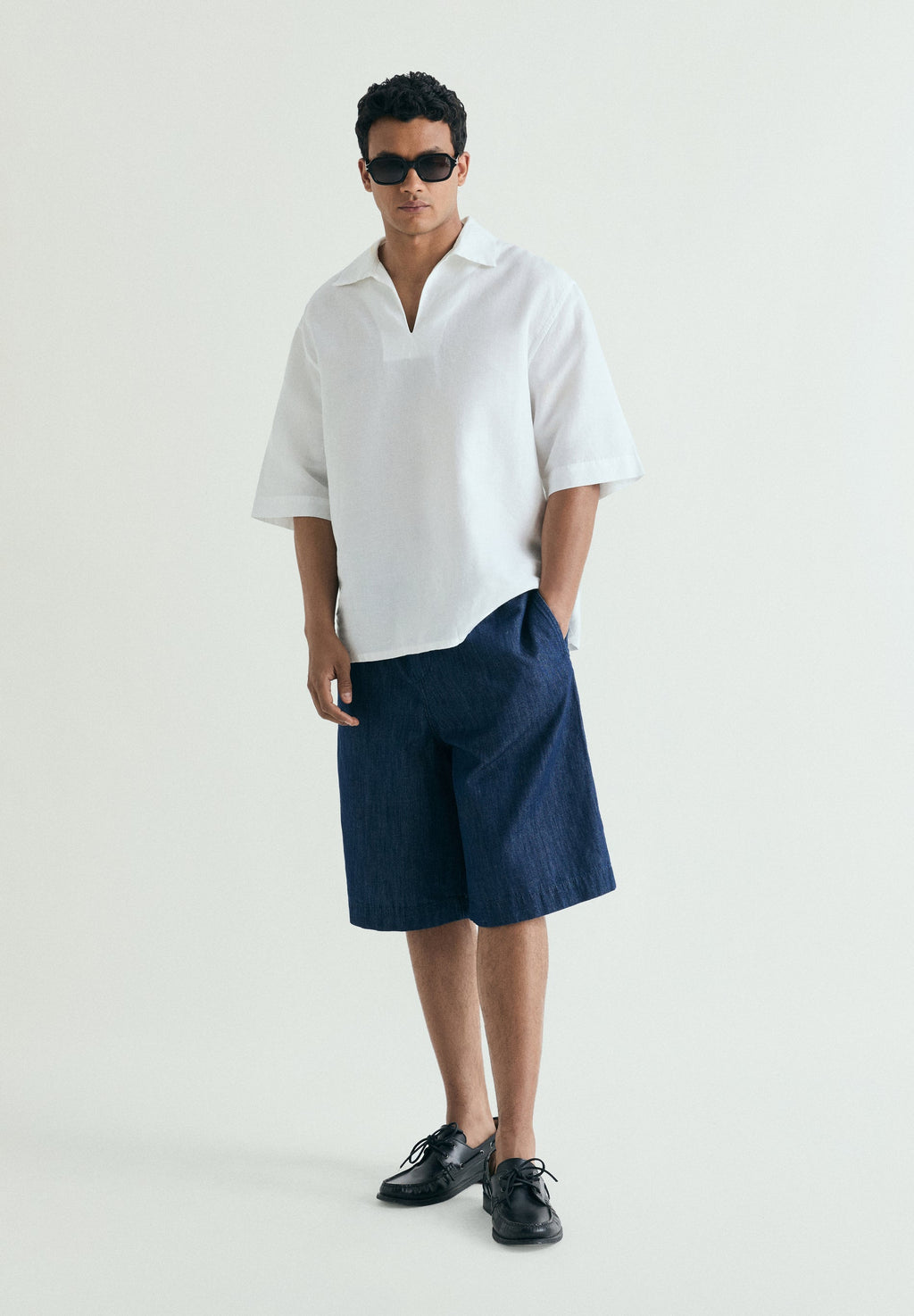 COTTON AND LINEN POLO SHIRT