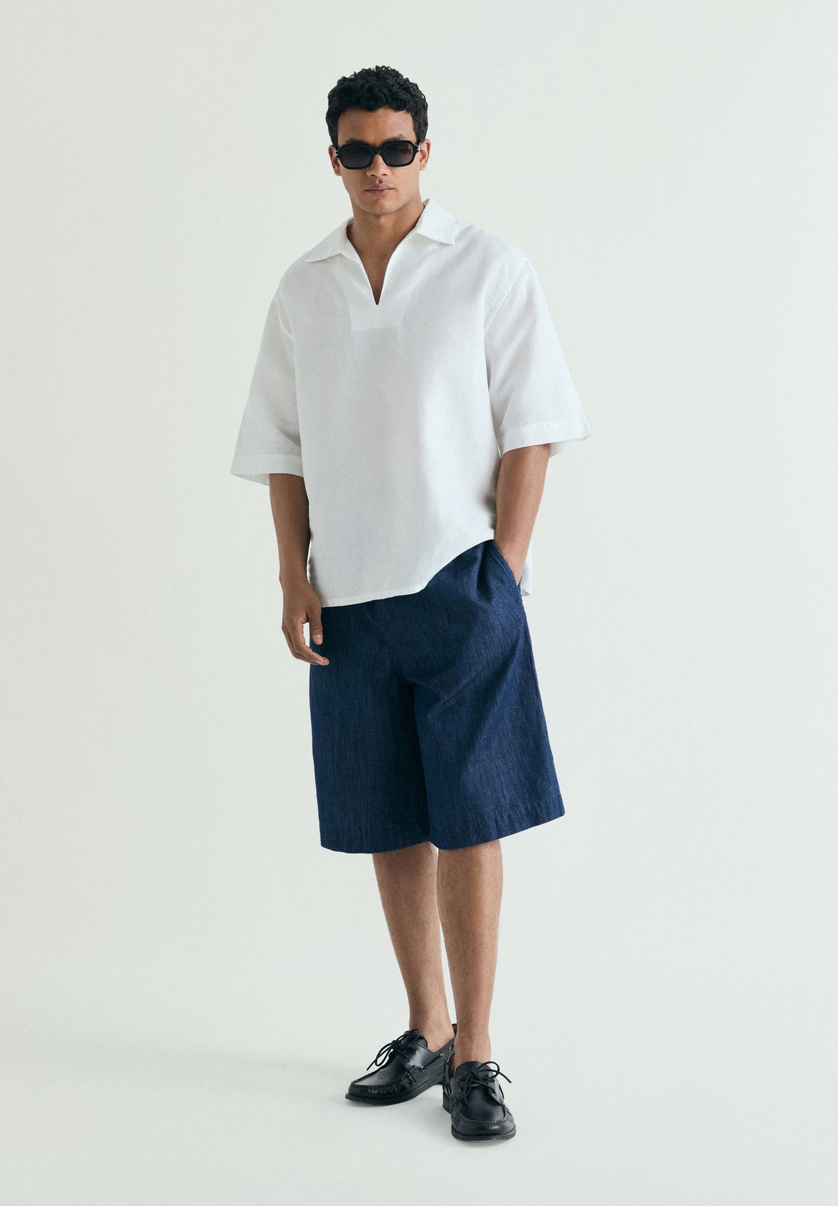 COTTON AND LINEN POLO SHIRT