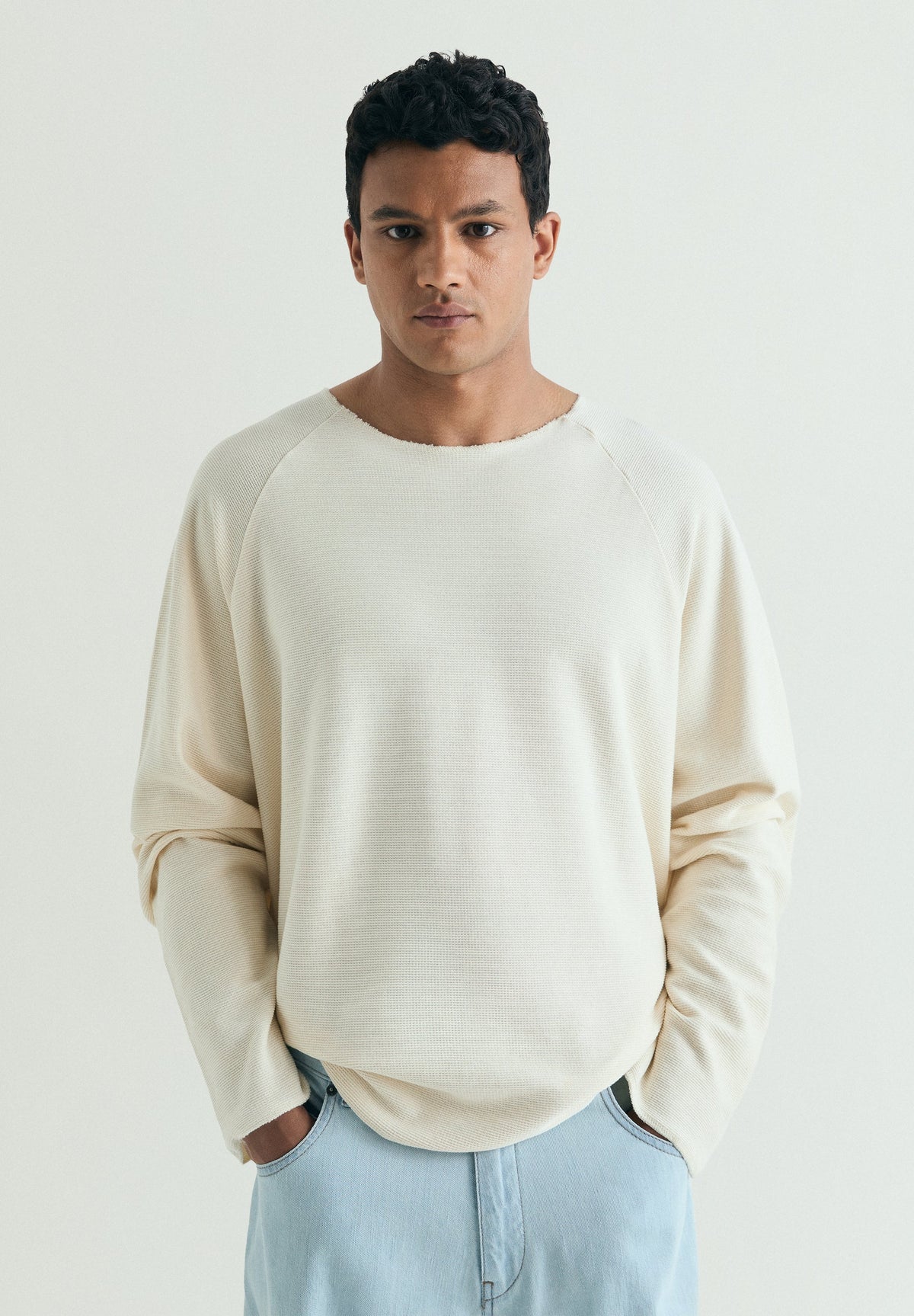 WAFFLE TEXTURED SWEATER