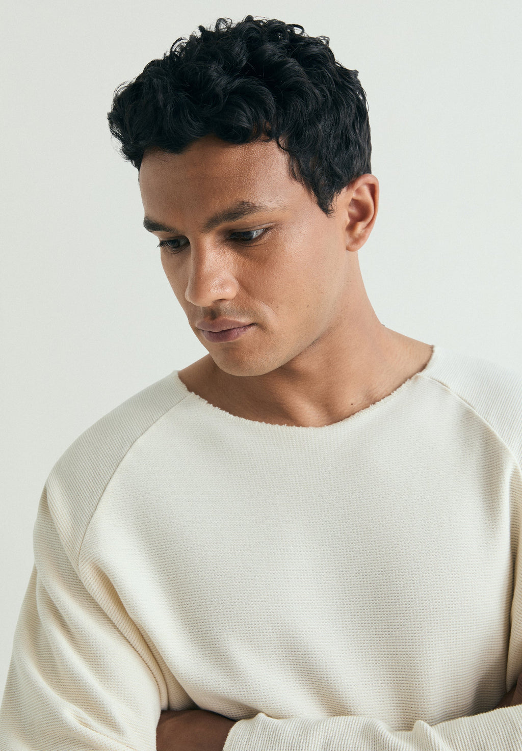 WAFFLE TEXTURED SWEATER