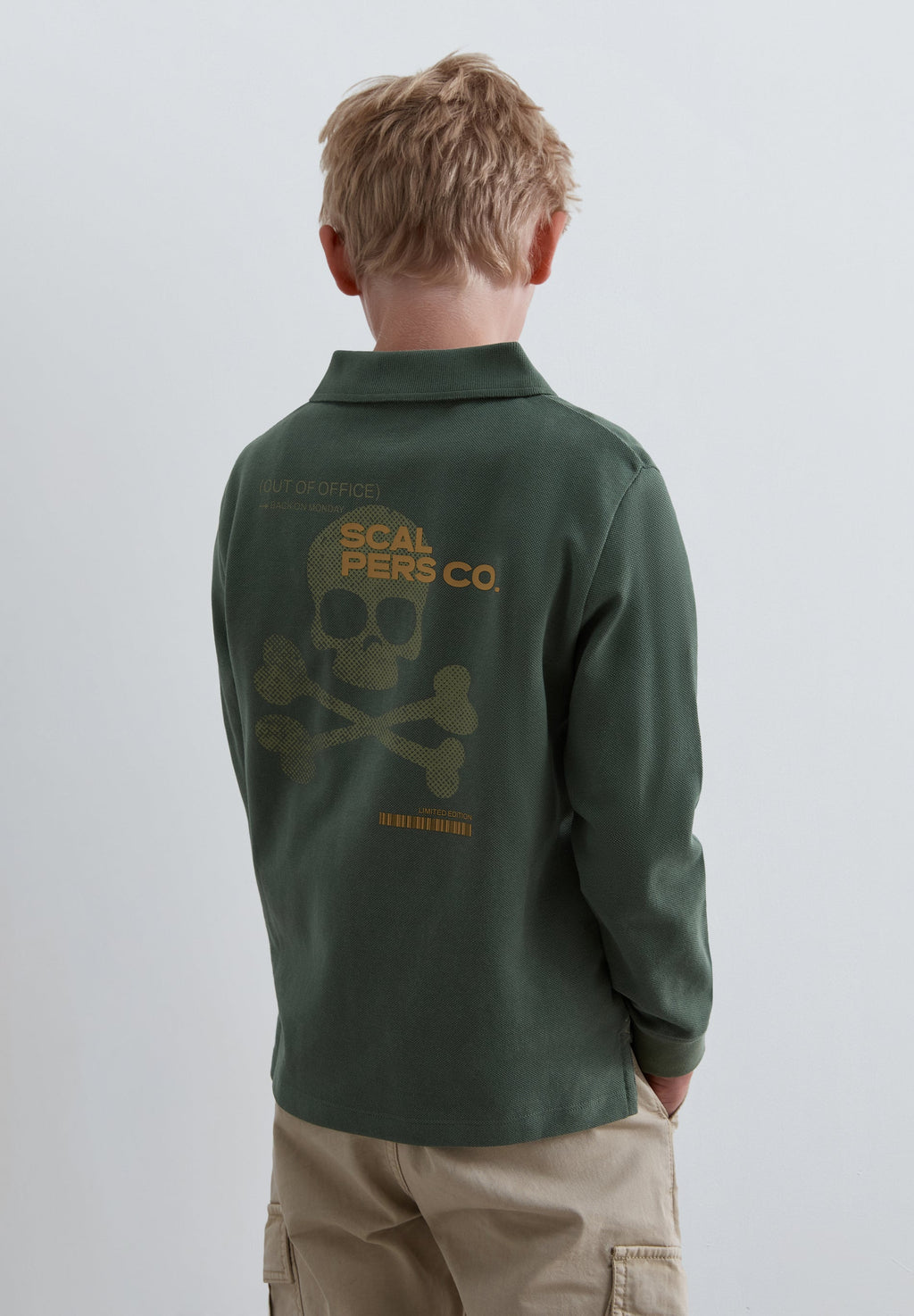 SCBACK SKULL LS POLO KIDS