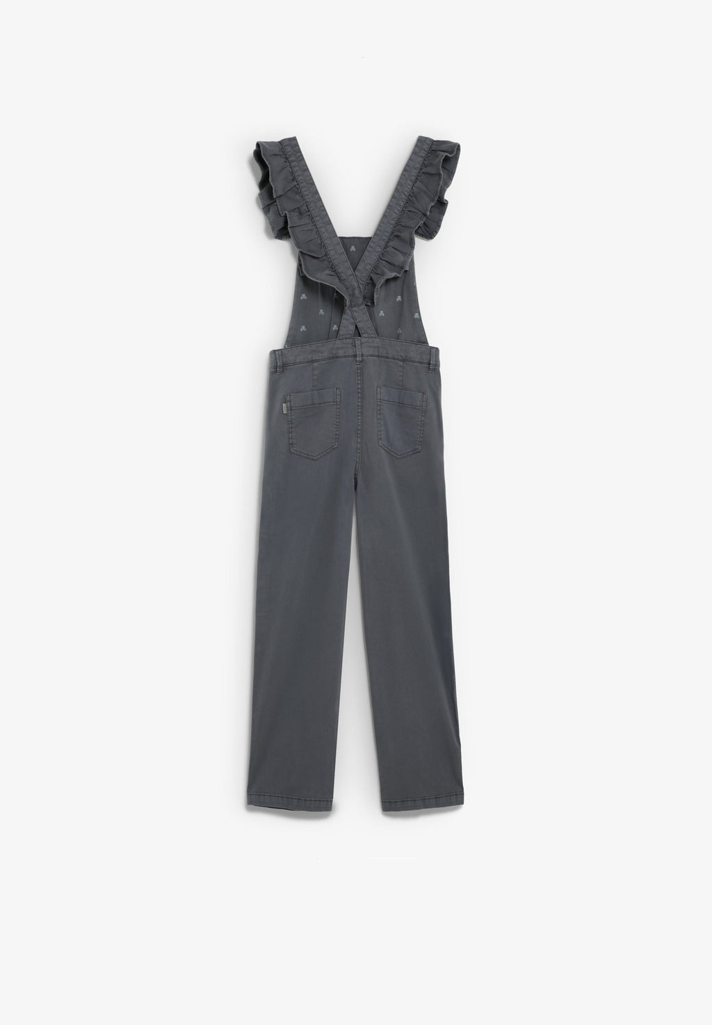 CRISS-CROSS DUNGAREES WITH RUFFLES