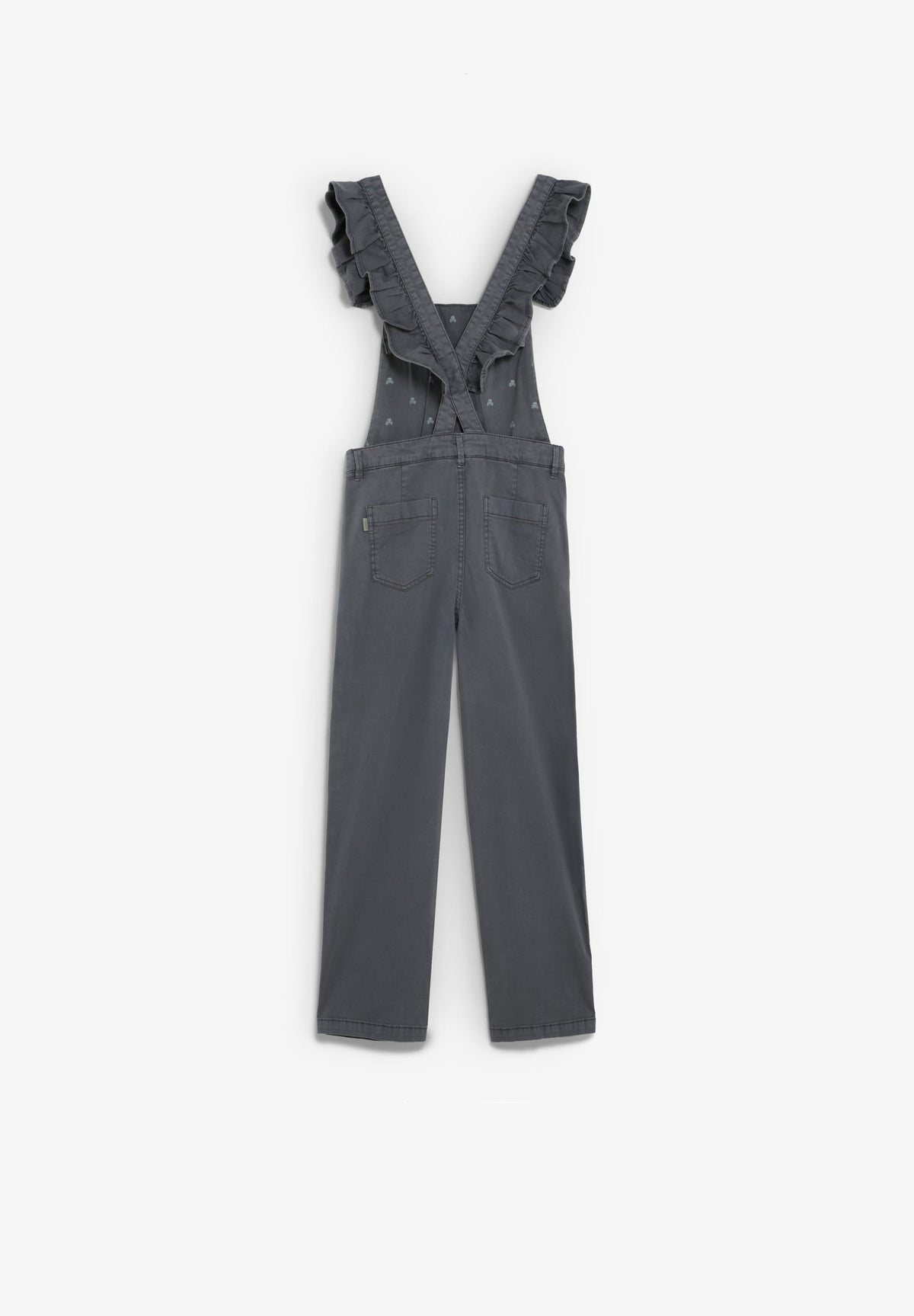 CRISS-CROSS DUNGAREES WITH RUFFLES