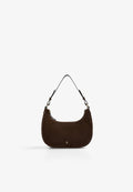 ROUND SPLIT SUEDE SHOULDER BAG