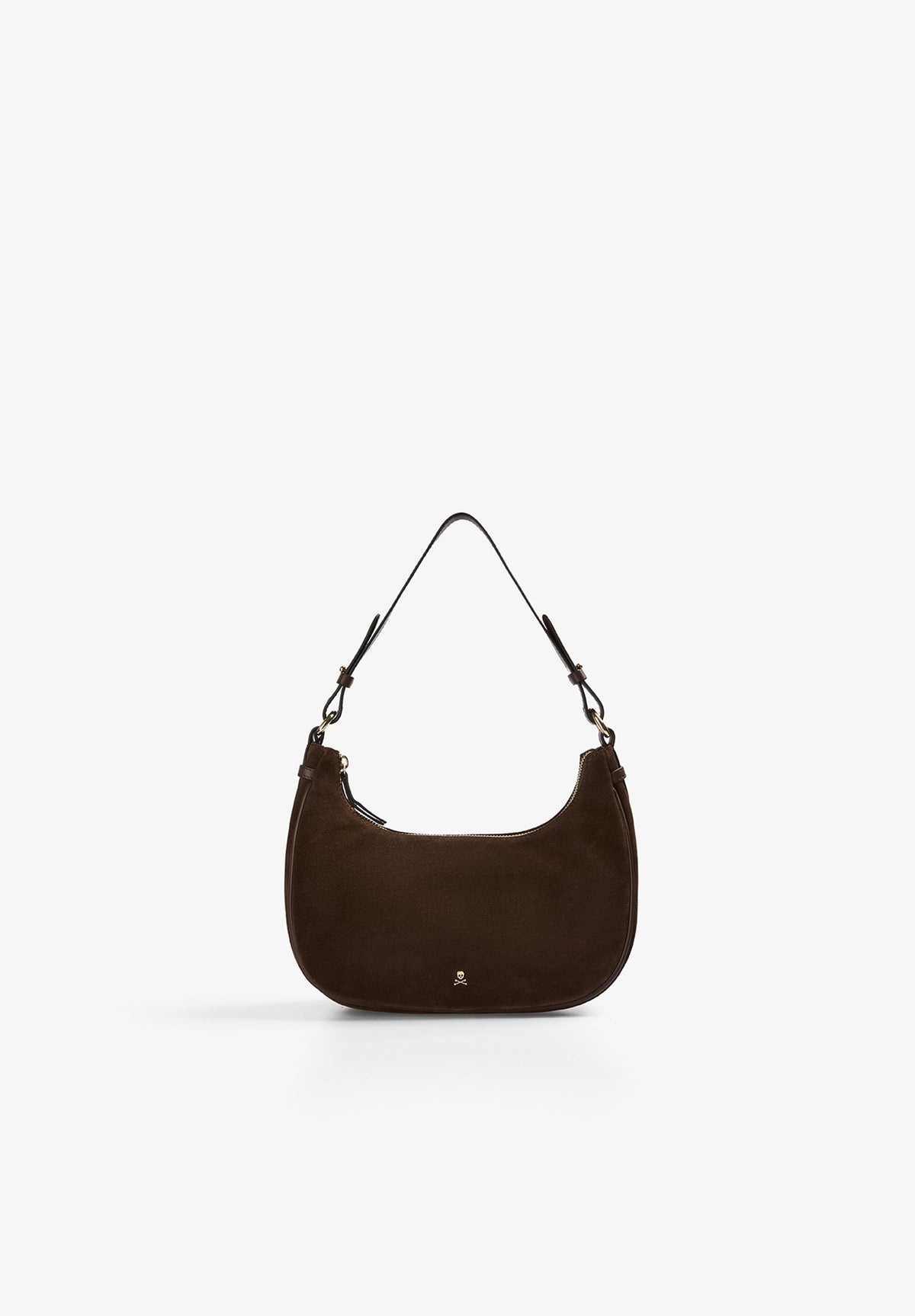 ROUND SPLIT SUEDE SHOULDER BAG