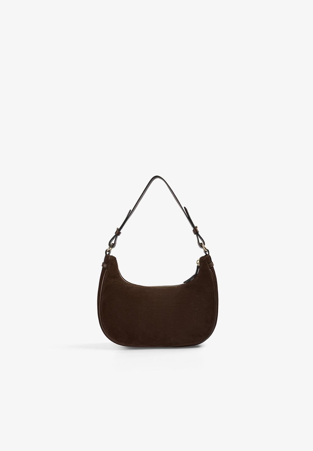 ROUND SPLIT SUEDE SHOULDER BAG