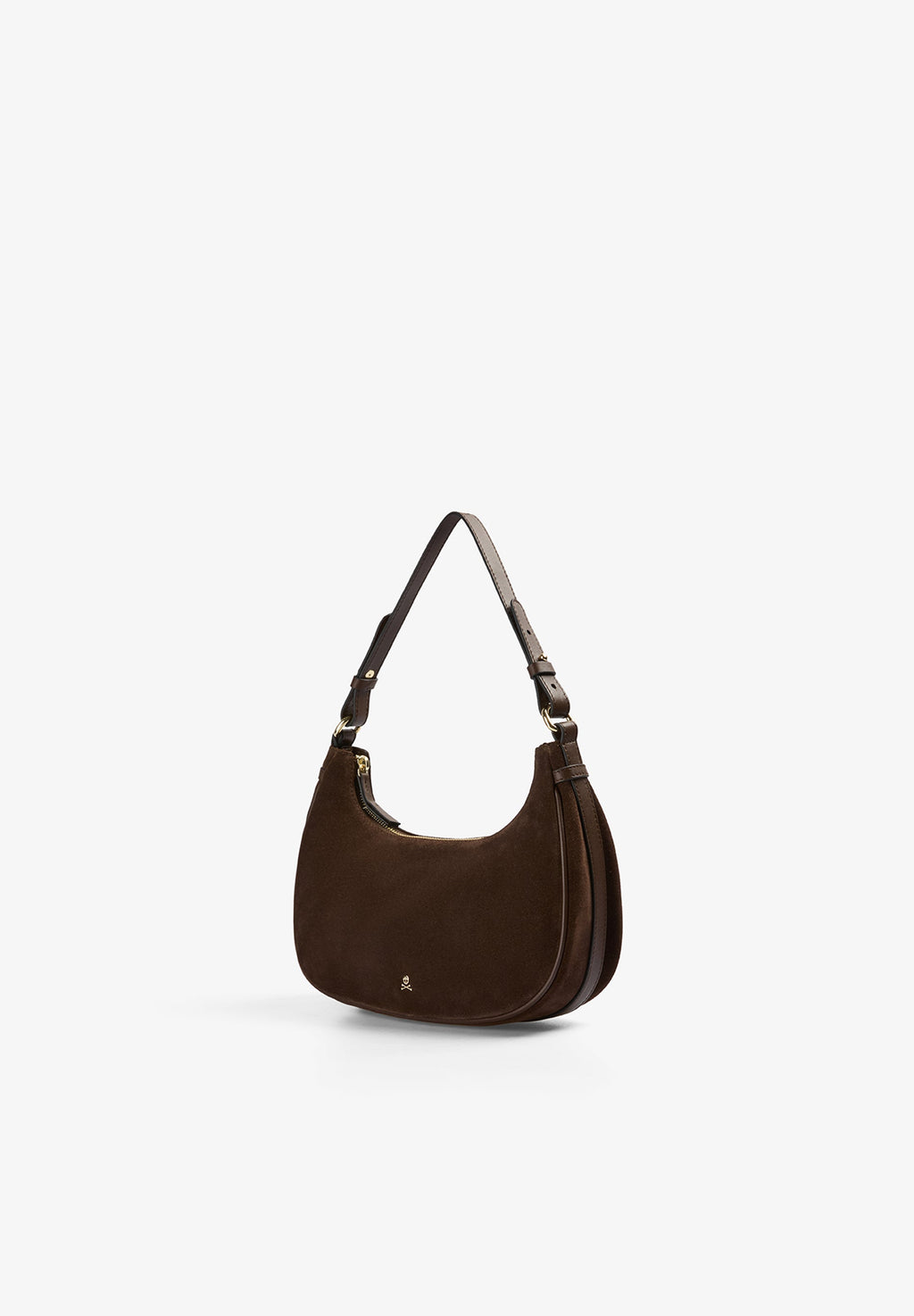 ROUND SPLIT SUEDE SHOULDER BAG