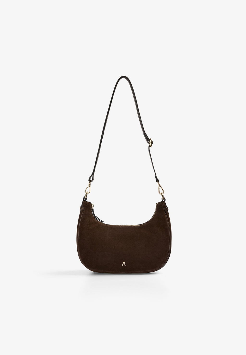 ROUND SPLIT SUEDE SHOULDER BAG