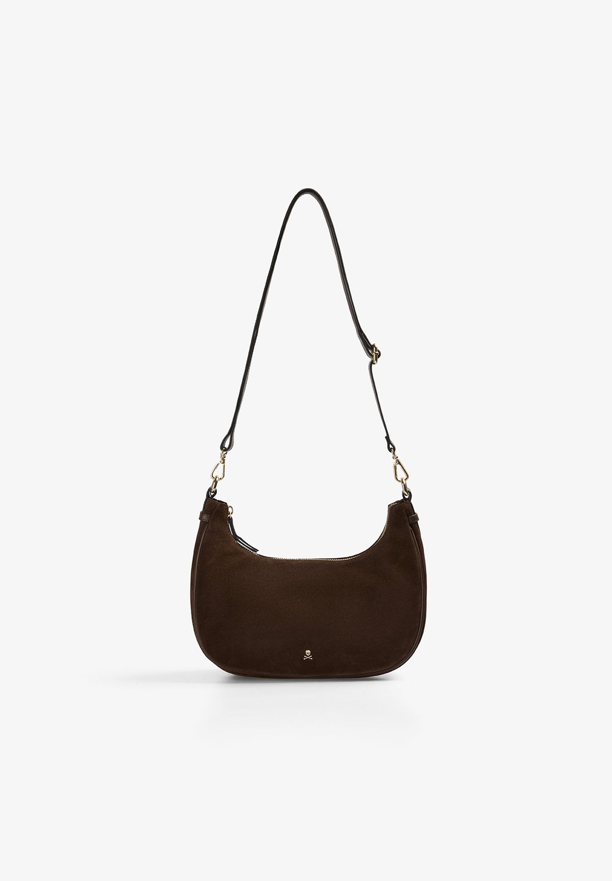 ROUND SPLIT SUEDE SHOULDER BAG