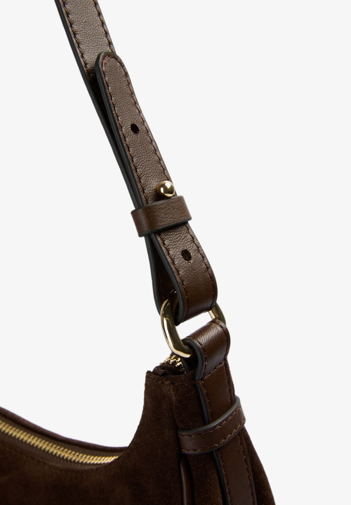 ROUND SPLIT SUEDE SHOULDER BAG