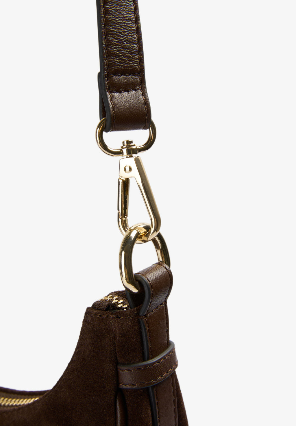 ROUND SPLIT SUEDE SHOULDER BAG