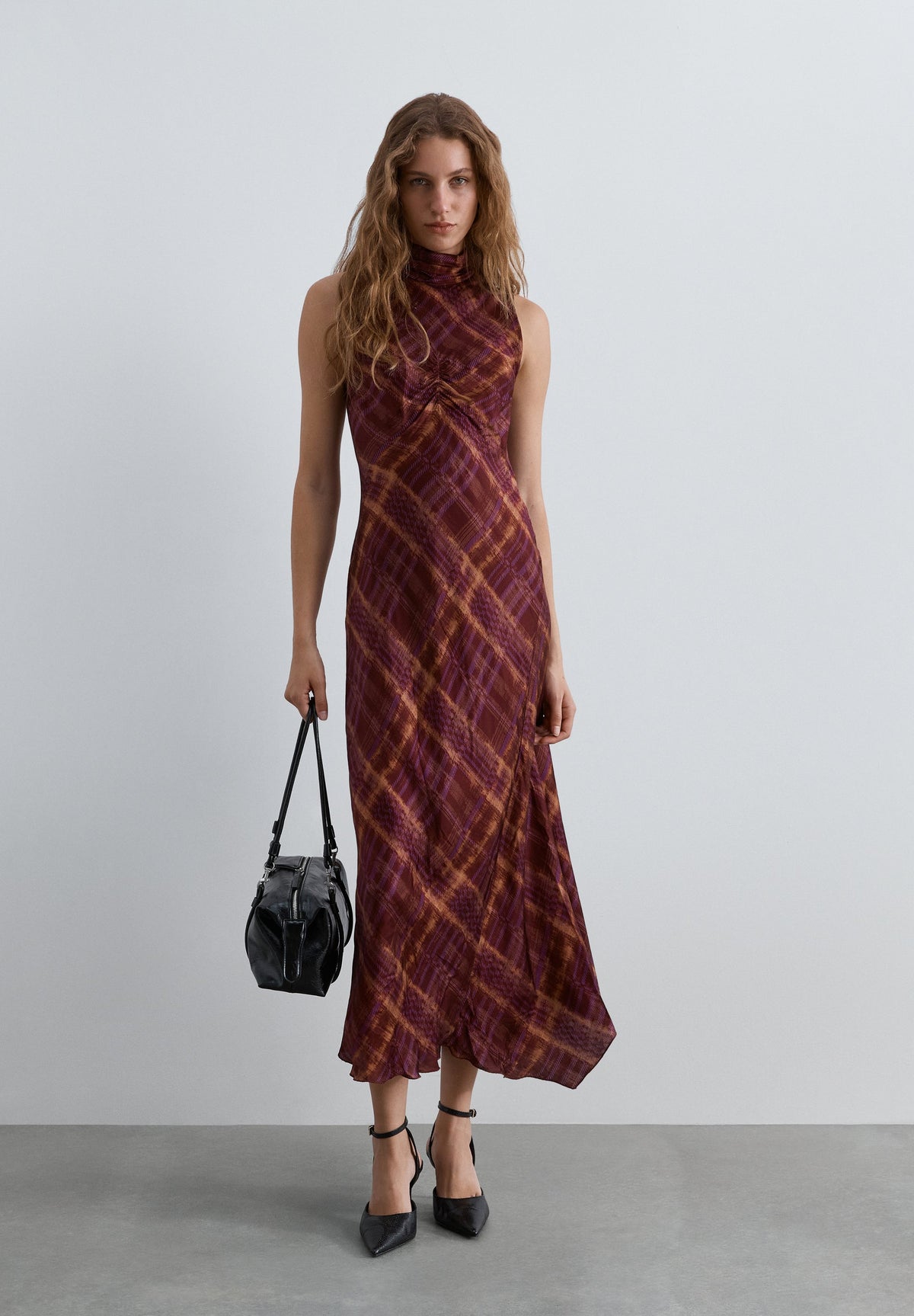 SCCHECK HALTER PRINT DRESS