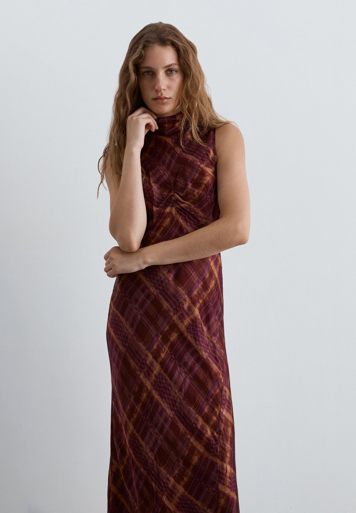 SCCHECK HALTER PRINT DRESS