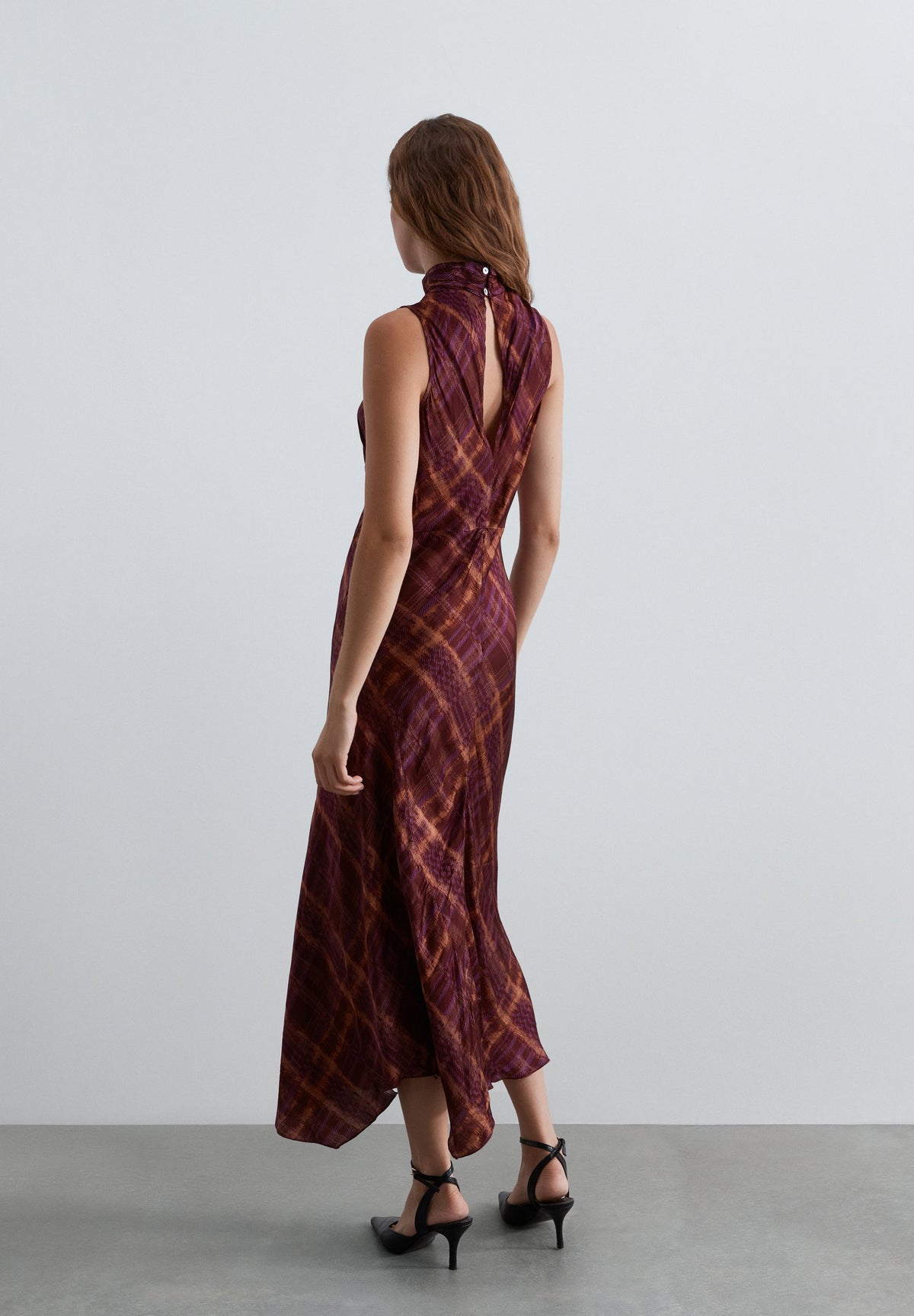 SCCHECK HALTER PRINT DRESS