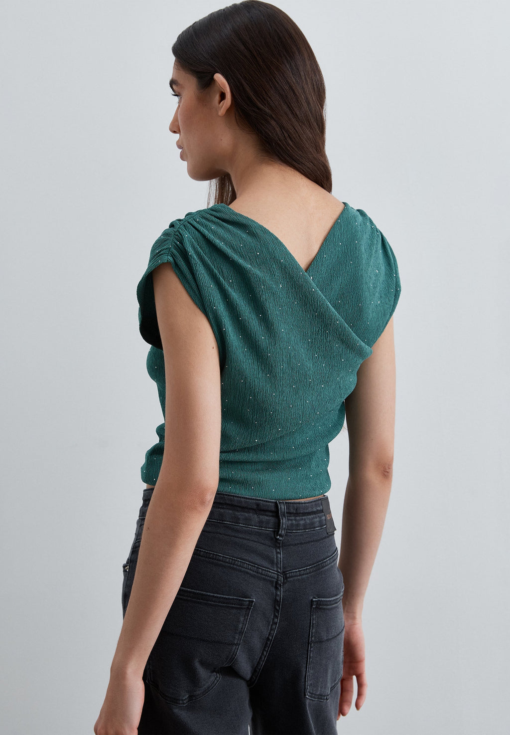 ASYMMETRIC TOP WITH RHINESTONES