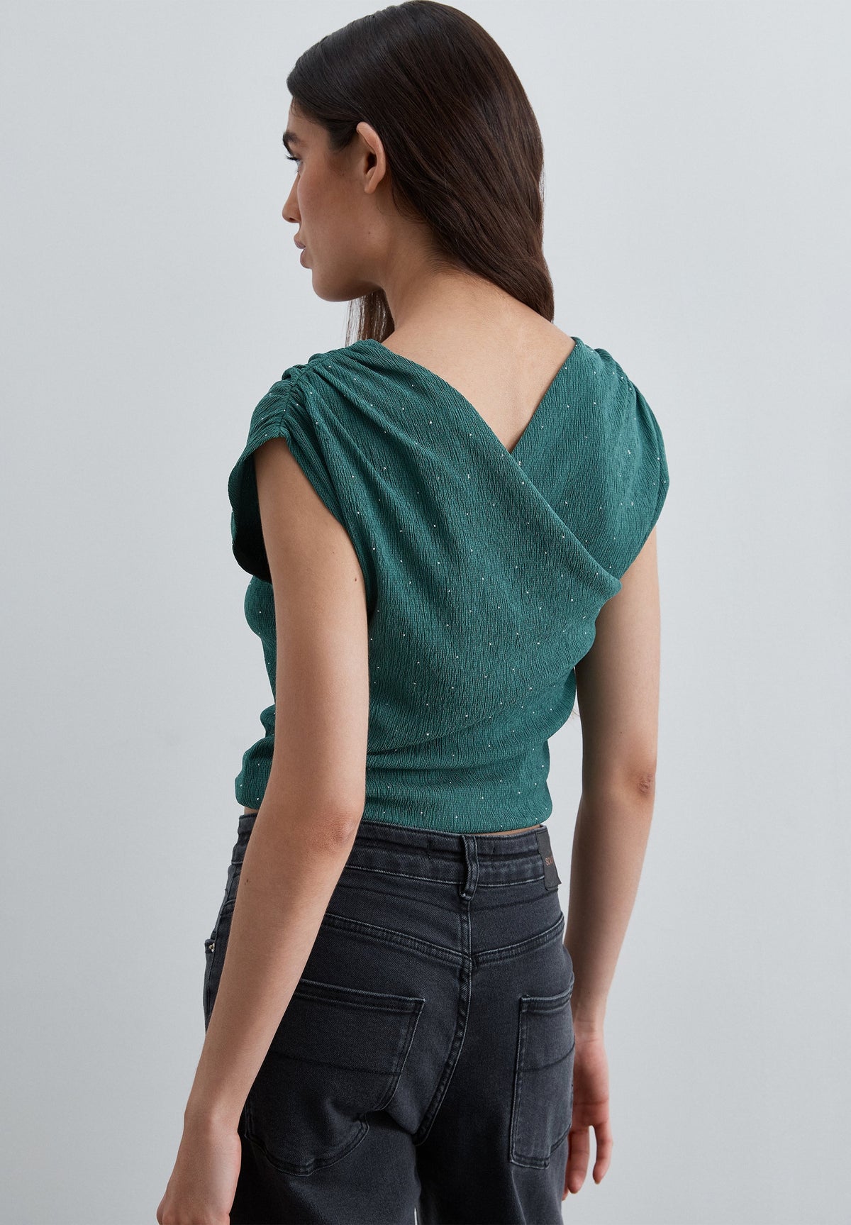 ASYMMETRIC TOP WITH RHINESTONES
