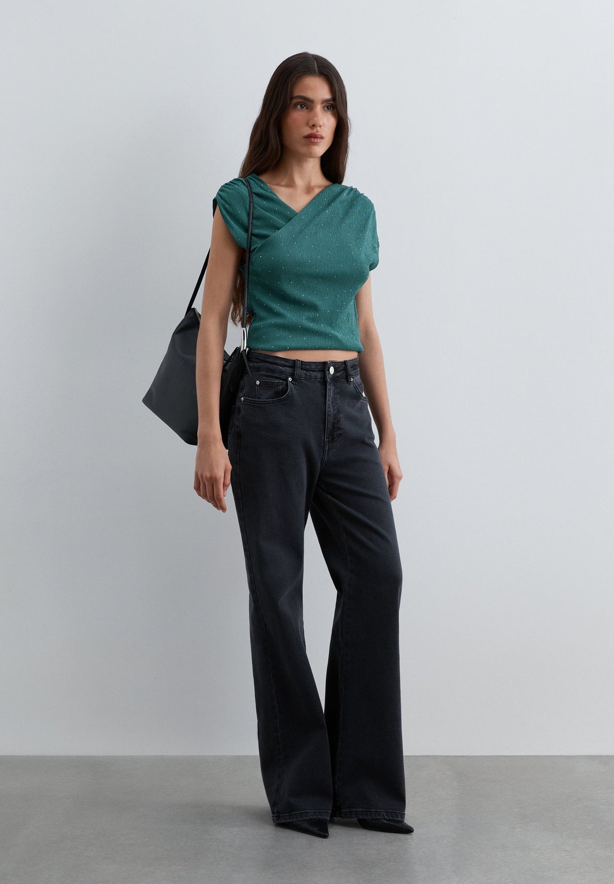 ASYMMETRIC TOP WITH RHINESTONES
