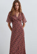 SCIKAT V PRINT DRESS