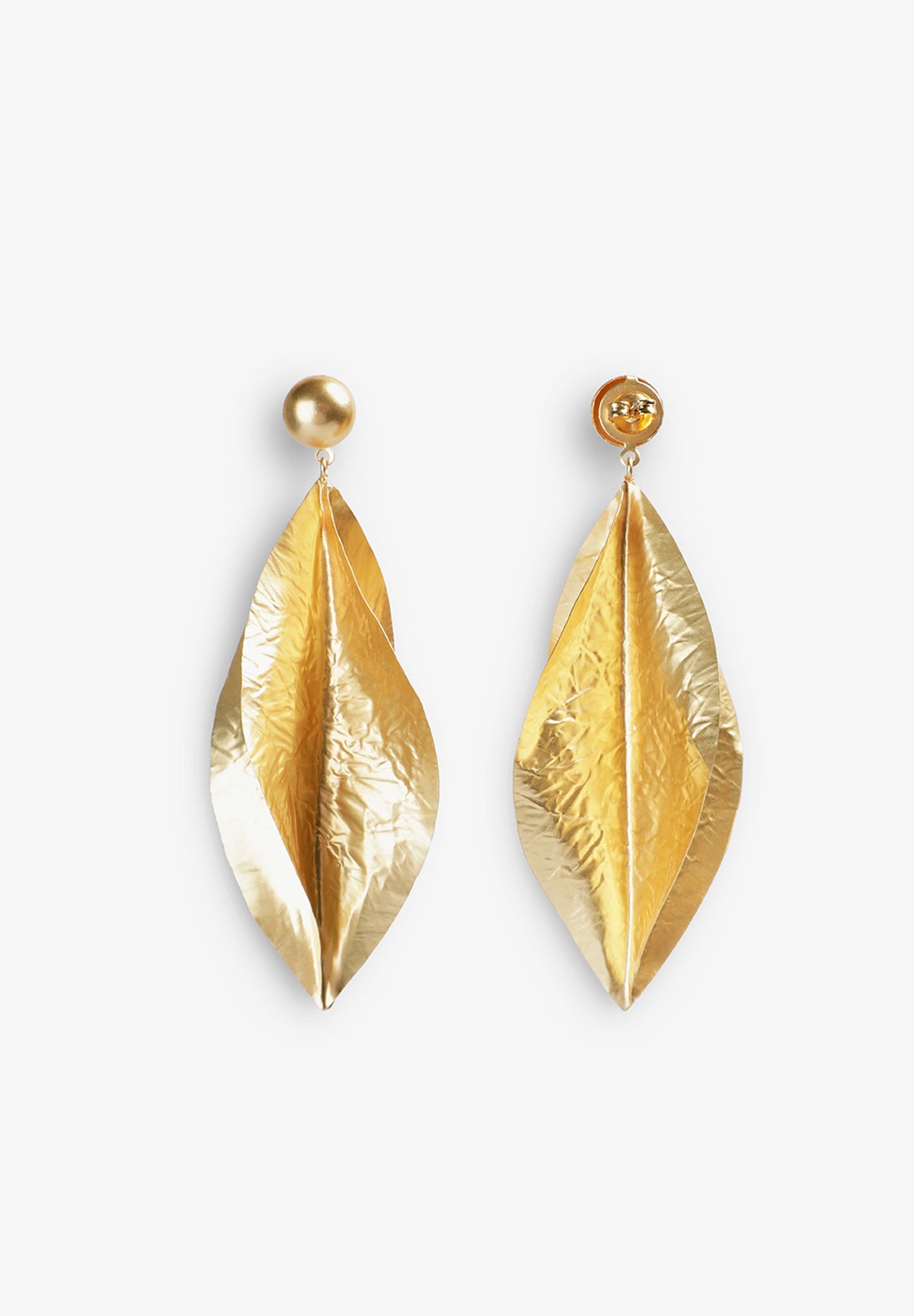 GOLD TONE PETAL EARRINGS
