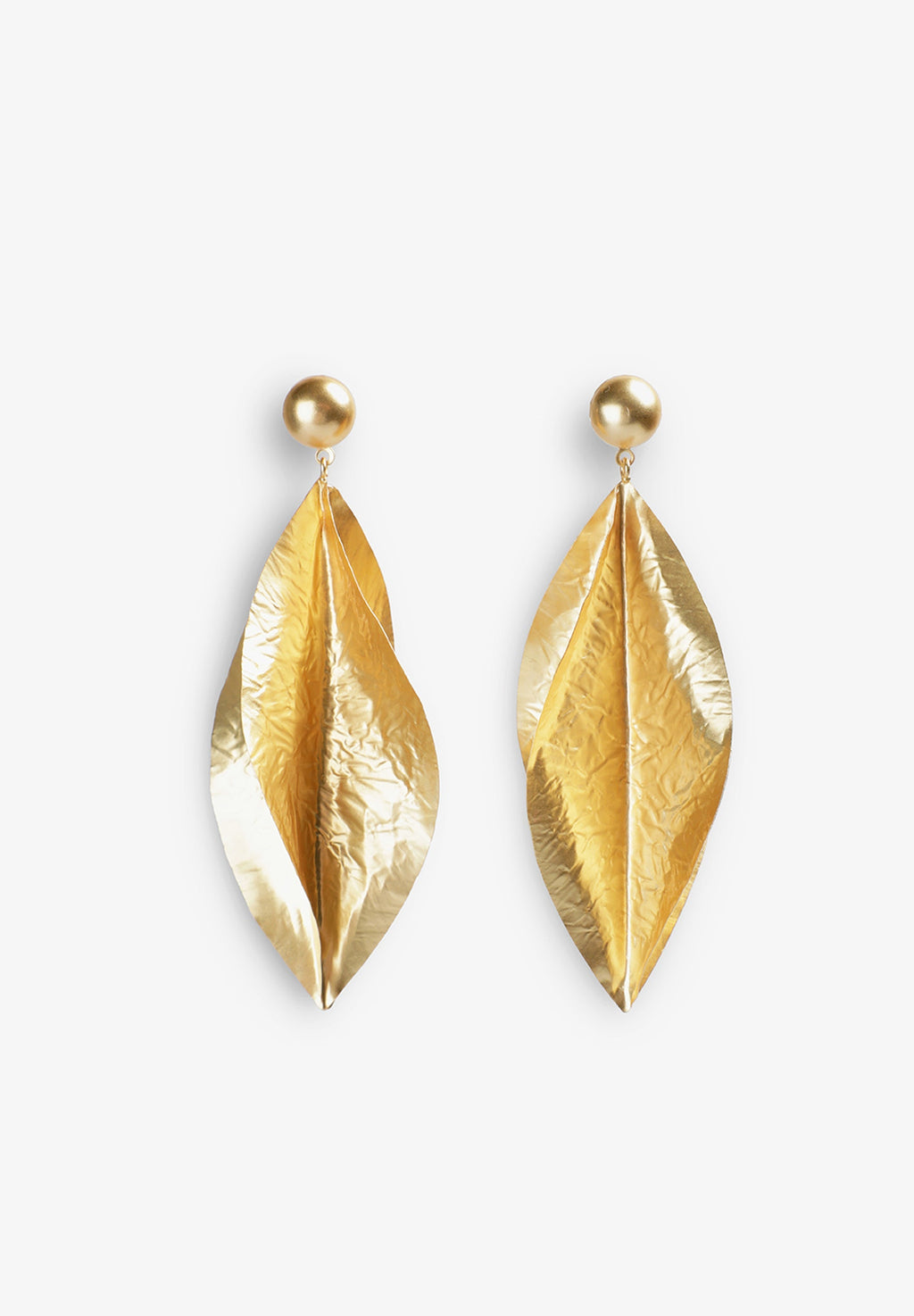 GOLD TONE PETAL EARRINGS