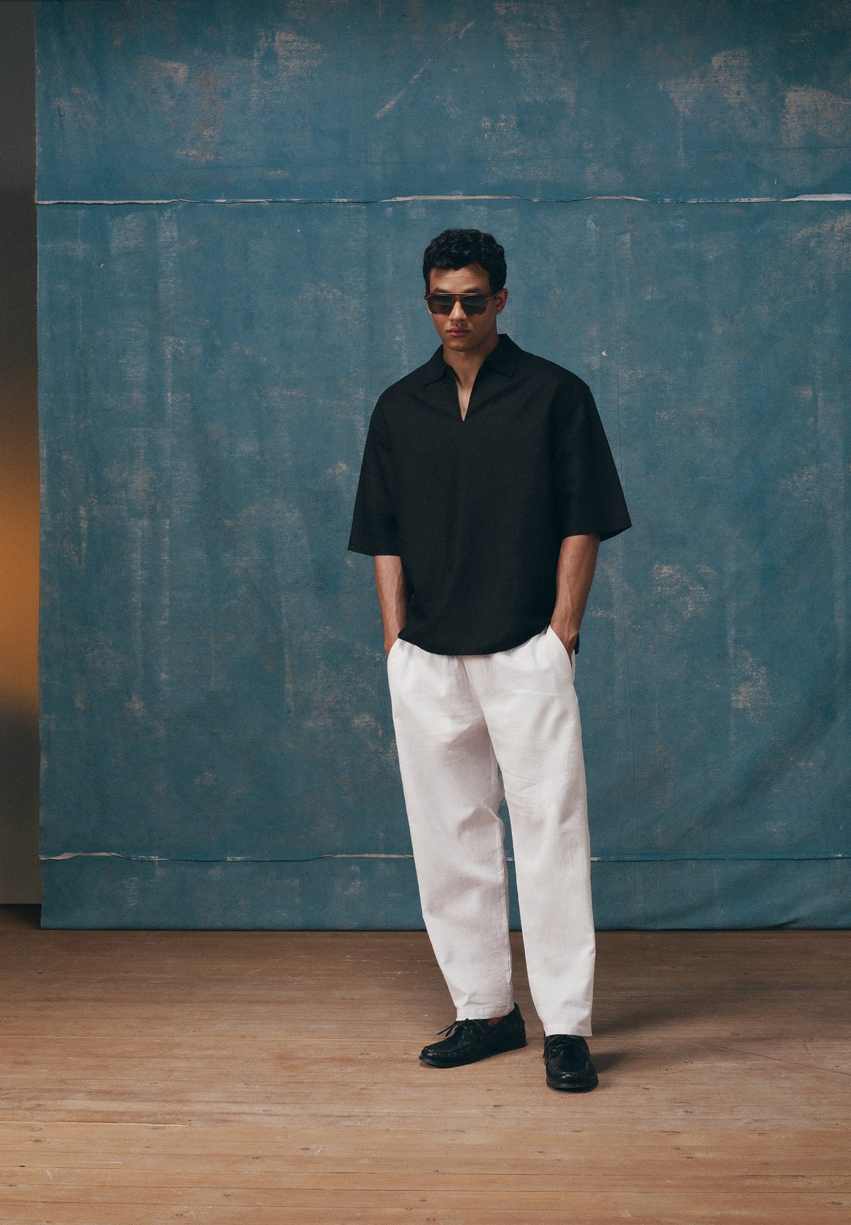 COTTON AND LINEN POLO SHIRT